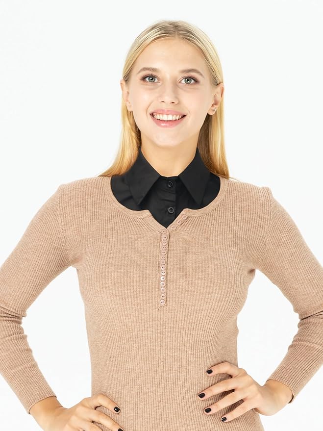 Kalkehay Detachable Dickey Collar Blouse for Women, Fake Half Shirts Faux False Collar for Girls Favors