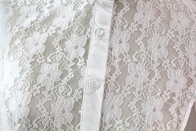 YAKEF Lady Half-Shirt Blouse Detachable Lace Chiffon Fake Collars Dicky Collar Faux Collar