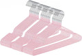 Ultra-Thin Metal Hangers, 30 Pack Non-Slip PVC Coated Space Saving Clothes Hangers for Closet, 16 inch Wide for Suits, Dresses, Jackets（Pink）