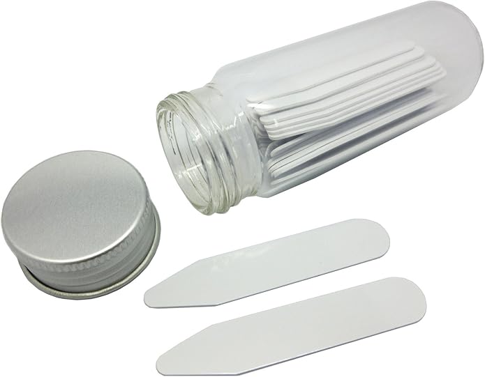 Lary 28 Pcs Plastic Collar Bones Shirt Stays in Glass Bottle Collar Stays Length 2.5 inches