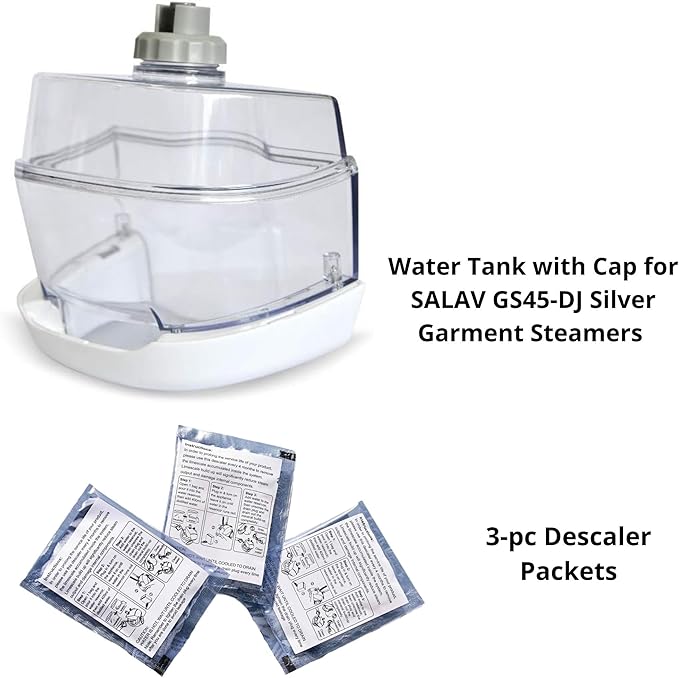 SALAV Water Tank with Cap for SALAV (GS45 Silver Tank + 3pc Decalcifier)