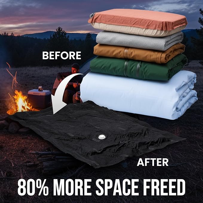 TAILI 4 Pack Outdoor Vacuum Storage Bags, Travel Compression (39x29 inch), Tear-Proof Vacuum Seal Bags for Camping, Cushion, Clothing, Waterproof, Wearproof, Punctureproof