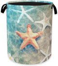 Laundry Hamper,Sea Starfish Laundry Basket,Beach Flowers Portable Collapsible Laundry Room Organization Storage for Dorm Room,Nursery,Bathroom,Bedroom,16x20 Inch