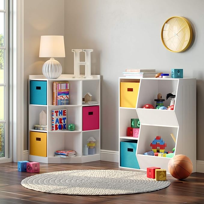 RiverRidge Folding Storage Bins with Handles Golden yellow Cube Storage Organizer for Closet, Bedroom & Playroom - Closet Organizers and Storage Set of 2