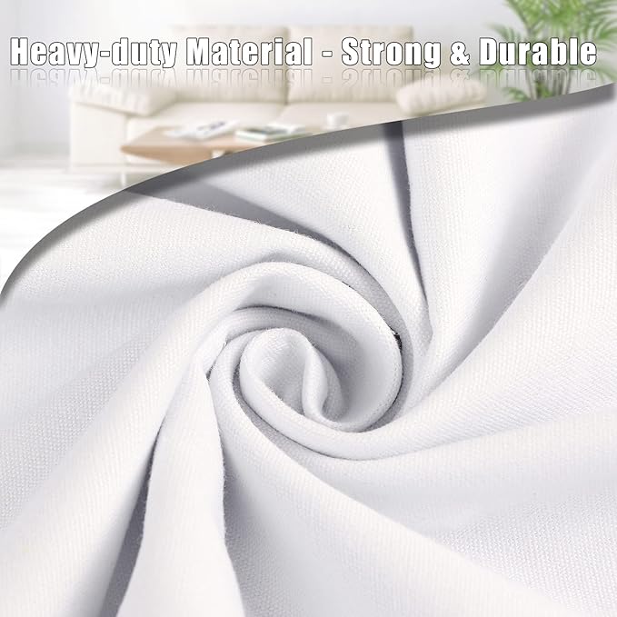 Sanlykate Large Canvas Cotton Laundry Bag with Drawstring & Handles, Heavy Duty Durable Dirty Clothes Organizer, Tear Resistant Hamper Liner Storage Bag, Travel Sack, 25.5 x 34inch - White