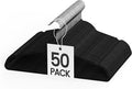 YSSOA Heavy Duty Velvet Hangers 50 Pack, 360° Swivel Hooks, Non-Slip Clothes Hangers with Shoulder Notches, Black