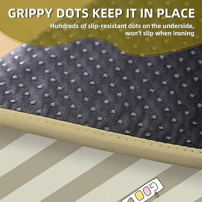 Portable Ironing Mat, Foldable Heat-Resistant Ironing Pad for with Silicone Iron Rest, Non-Slip Backing,Clothes Steamer Board for Countertop,Travel, Home (Green)