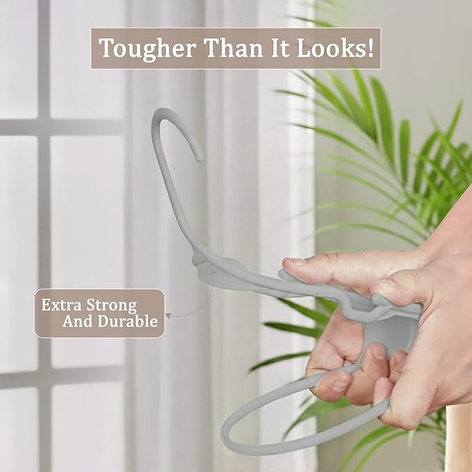 Utopia Home Plastic Hangers 20 Pack - Perfect Space Saving Clothes Hanger - Durable and Strong - Perfect Closet Organizers with Shoulder Grooves (Grey)