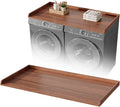 Washer and Dryer Countertop 54" x 27.5" with Heat-Resistant Ironing Mat, Laundry Room Folding Table for Front Load Machines, Non-Slip Pads Included, Scratch-Proof Laundry Topper, Walnut