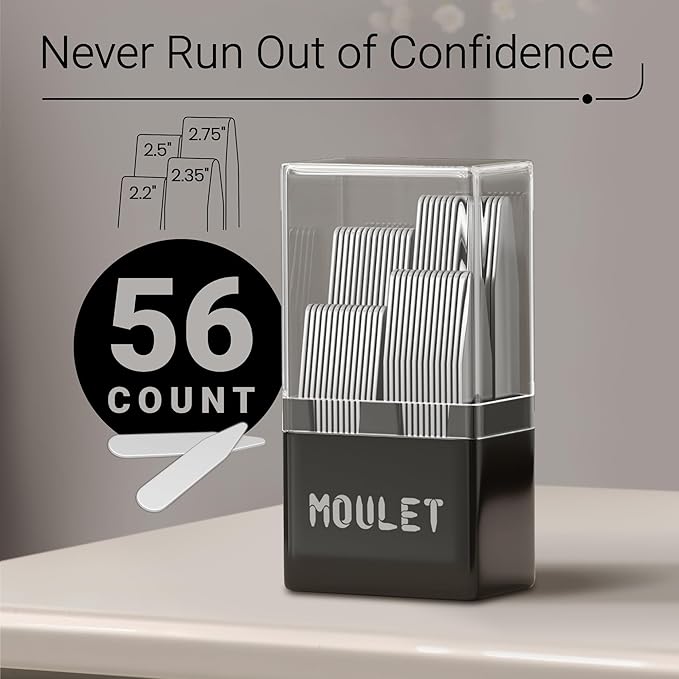 Collar Stays - 56-Piece Set in 4 Sizes with Precision Case – Gift for Sharp-Dressed Men