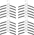 QWORK 4 Pack Clothes Hangers Space Saving, 5 in 1 Multi Layer Metal Hanger Racks for Coat, Suit, Sweater, T-Shirt