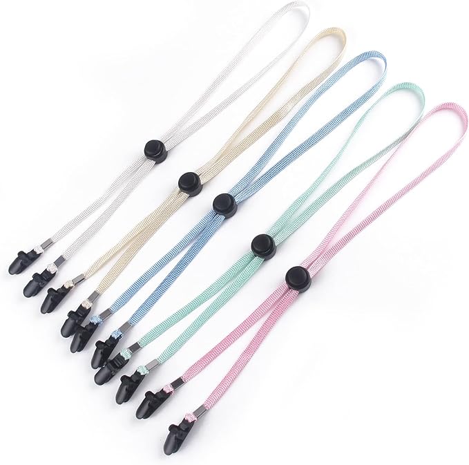 5 Pieces Adjustable Hat Strap Clips Windproof Anti-Loss Cap Strap Clips Hat Chin Cord for Travel, Golfing, Fishing