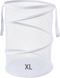 Seiritex Mesh Popup Laundry Hamper 115L Collapsible Laundry Basket Extra Large Capacity Foldable Clothing Storage Basket with Handles No Lid 26 H x 18 W x 18 L (White)