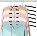 Clothes Hangers Space Saving Shirt Hangers, Non Slip 6 Layer Detachable Foam Padded Multi Hangers Shirt Organizer for Closet Organizers and Storage for Sweater Hoodie Blouse Coat Black 2 Pack