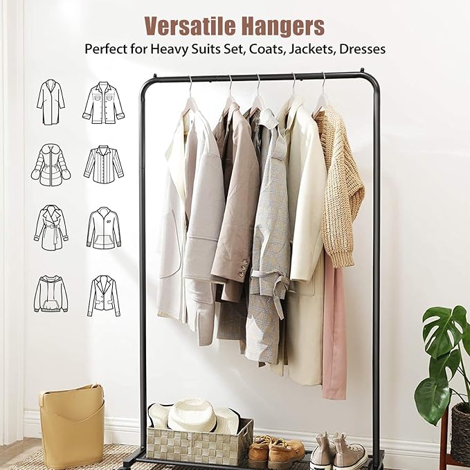 VWV Heavy-Duty Plastic Hangers, 16.9-inch Stylish Wide Shoulder Plastic Hangers with 360° Swiveling Hooks and a Smooth Finish. Suitable for Sweaters, Jackets, Suits, and Shirts.(16-Pack)