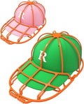 XQXA 2-Pack Baseball Hat Washer Cage | Machine-Washable Cap Cleaner Frame for Adult & Kid's Hats | Orange