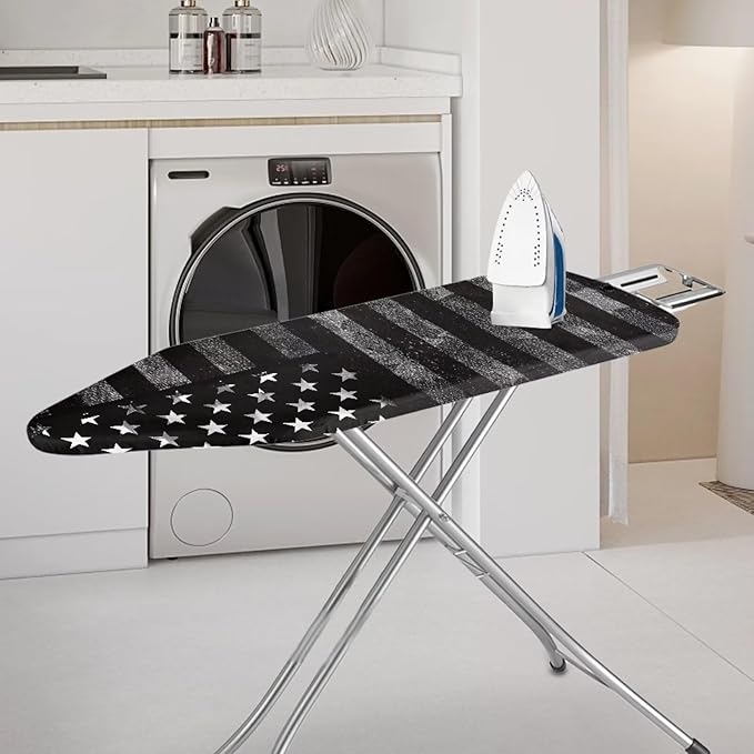 SEANATIVE Black American Flag Ironing Board Cover Decorative Ironing Board Protective Guard Covers Dustproof Iron Pad Cover with Elasticized Edges