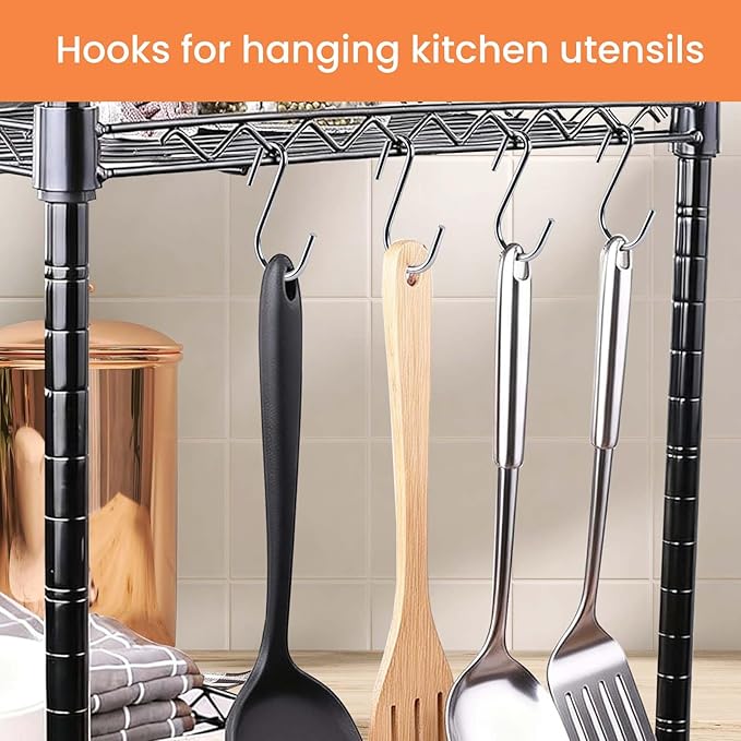 18 Pack 4 inch Heavy Duty S Hooks Pan Pot Holder Rack Hooks S Shaped Hooks Hangers for Oval Ceiling Pot Rack Hanging Kitchenware Spoons Pans Pots Utensils Clothes Bags Towels Plants (Silver)