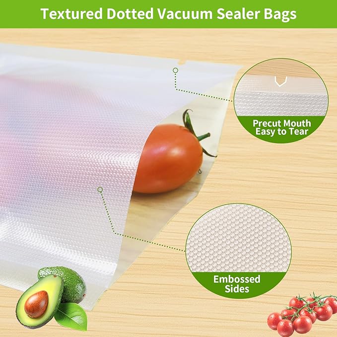 SurpOxyLoc 8 Pack 8"x20'(4Rolls) and11"x20'(4Rolls) Vacuum Sealer Bags Rolls with BPA Free,Heavy Duty,Great for Sous Vide and Vac Seal storage