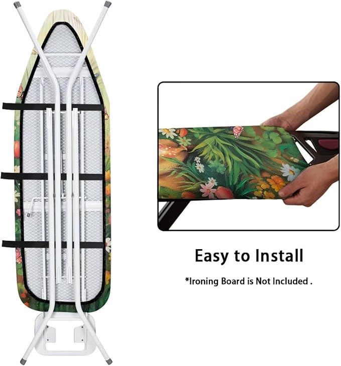 Butterfly Ironing Board Cover Rabbit Iron Board Cover Replacement Polyester Fabric Ironing Board Table Top Ironing Board Protective Cover