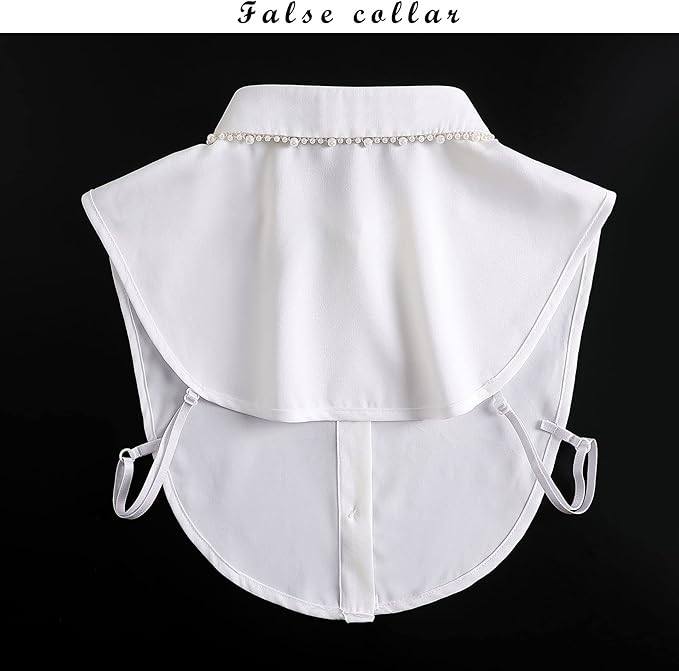 YAKEF Lady Half-Shirt Blouse Detachable Lace Chiffon Fake Collars Dicky Collar Faux Collar