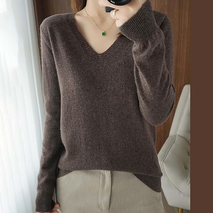 Merino Wool Cashmere Sweaters for Women 2025 Oversized Soft Sweater Long Sleeves Casual Loose Pullover Knitted Tops