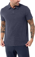 INTO THE AM Polo Shirts for Men - Slim Fit Short Sleeve Collared Shirt S - 4XL Fitted Collar Polos for Work