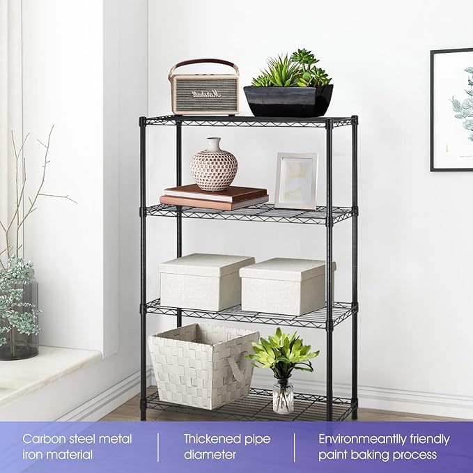 YRLLENSDAN Heavy Duty 4-Tier Wire Shelving Unit – NSF Certified Adjustable Metal Storage Rack for Kitchen, Garage, Pantry – 1000 lbs Capacity – 36" W x 14" D x 54" H ﻿