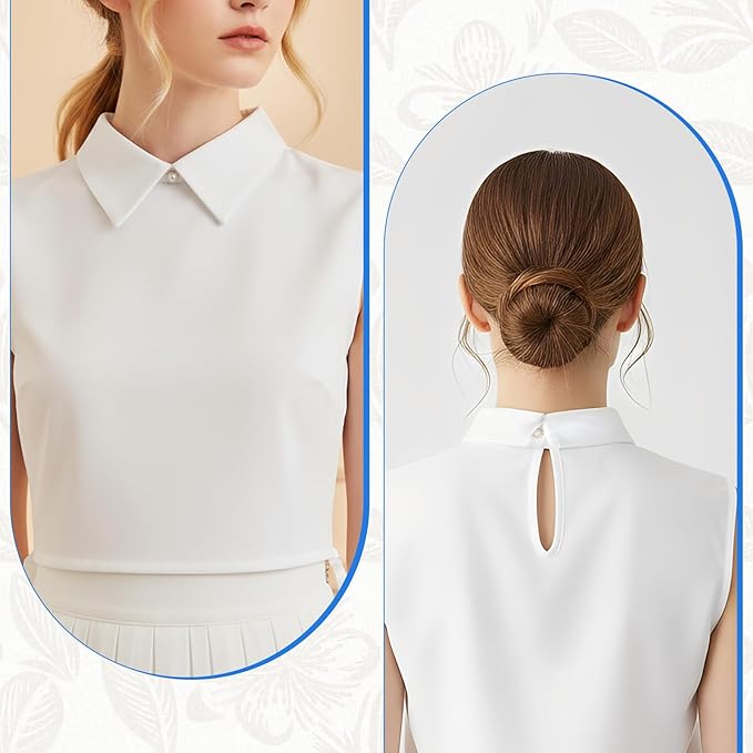 Women’s Detachable Dickey Collar, Fake Collar Half Shirts Faux Collars Half Shirt Blouse False Collars for Girls Favors (White)