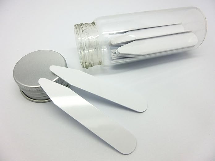 Lary 28 Pcs Plastic Collar Bones Shirt Stays in Glass Bottle Collar Stays Length 2.5 inches