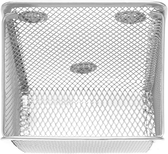 Magnetic Pencil Holder,Mesh Stainless Steel Pen Basket, Metal Writing Utensil Storage Organizer for Whiteboard,Blackboard,Kitchen, Locker, Home, or Office