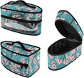 Blue Peach Blossom Travel Iron Holder with Handle & Zipper Closure Full Size Iron Tote Bag Dustproof Protective Carrying Bag for Mon,Clothing Practitioner