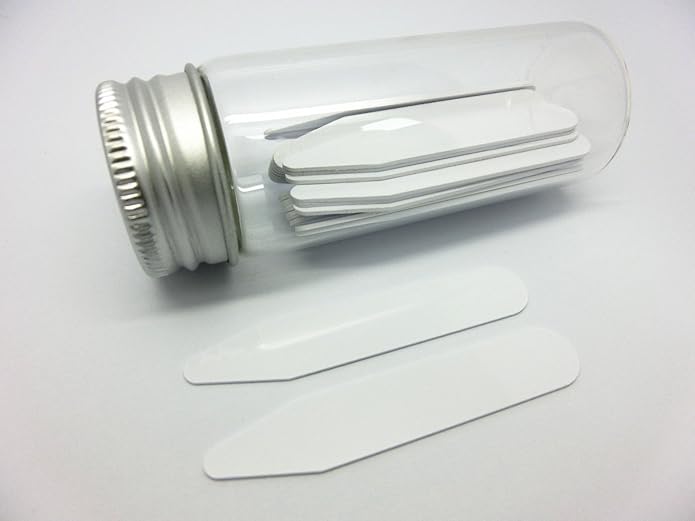 Lary 28 Pcs Plastic Collar Bones Shirt Stays in Glass Bottle Collar Stays Length 2.5 inches