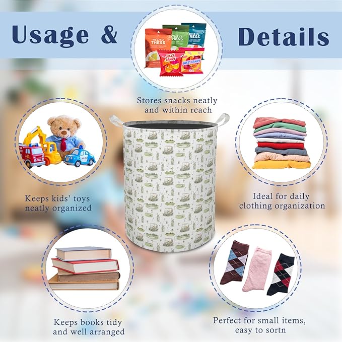 Golf Laundry Basket Hamper, Golf Nursery Decor, Golfing Lover Golfer Gifts Foldable Clothes Toys Books Storage Box Bins Baskets Organizer for Kids Bedroom Bathroom Sports Room
