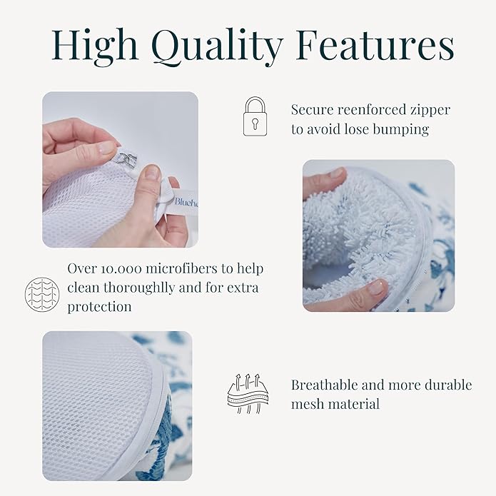 Bluehome Shoe Washing Machine Bags (2-Pack) – Protective Mesh Laundry Bags for Shoes, Includes Sneaker Brush