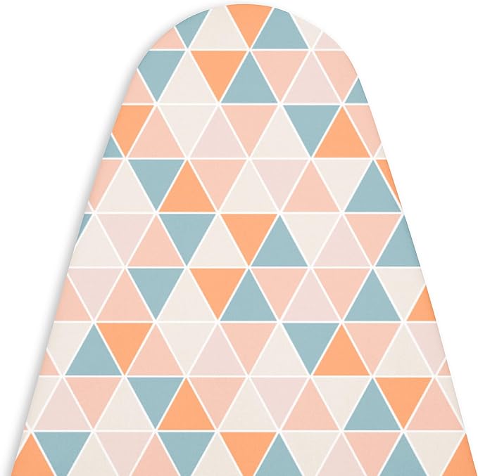 Encasa XO Ironing Board Cover and Pad - Thick 4mm Felt, Heat & Scorch-Resistant, Fits Standard Large Boards 54"x15", Elastic Bungee Cord Tightening, Easy Fit, Stain-Safe Dye, Triangles