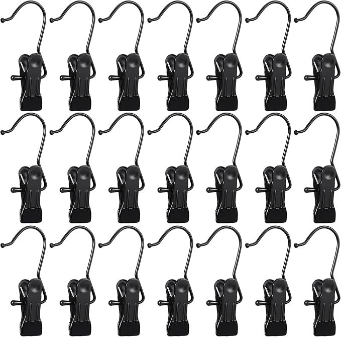 Hotop 36 Pieces Boot Hanger Clips for Closet, Laundry Hanging Hooks Heavy Duty Clips Boot Holder Portable Single Hooks Space Saving for Pants Jeans Clothes Hats Tall Towels (Black)