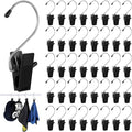 50 Pcs Heavy Duty Boot Hanger Clips, Multi-Function Laundry Hanging Hooks for Pants, Socks, Towels, Hats, Boots, Closet Organizer, Black