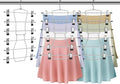 Pants Hangers,Space Saving one Pack Metal 6 Tier with Clips Holds 12 Skirts/Pants/Jeans/Shorts, w/360°Rotating Hook, Skirt Hangers Space Saving Closet Organizers and Storage (2PCS)