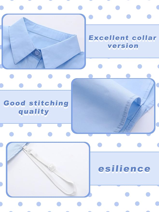 Tatuo 2 Pieces Fake Collar Detachable Collar for Women Shirts Dickey Half False Blouse Dickey