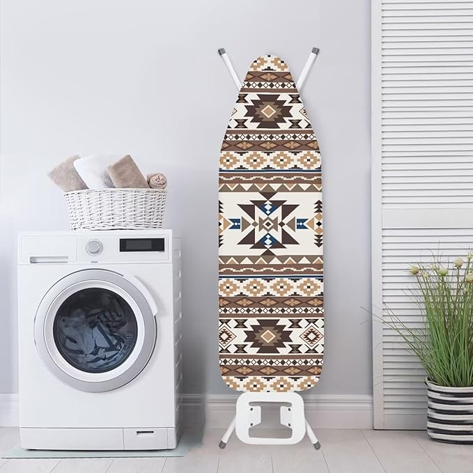 SEANATIVE Aztec Geometry Ironing Board Cover Decorative Ironing Board Protective Guard Covers Dustproof Iron Pad Cover with Elasticized Edges