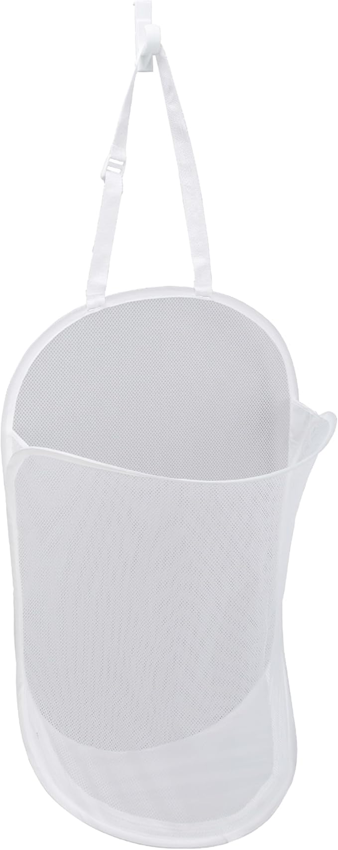Smart Design Deluxe Mesh Over The Door Pop Up Hamper w/ Hook & Adjustable Strap - VentilAir Mesh Material - for Laundry & Clothes - Home - (Holds 3 Loads) (17 x 28 Inch) [White]