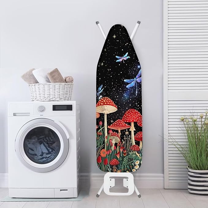 Ironing Board Cover,Ironing Mat,Mushroom Ironing Board Cover,Table Top Ironing Board Cover,Iron Covers for Ironing,Fasion Mushroom Print Large
