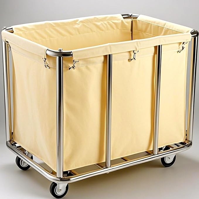 Commercial Laundry Cart with Wheels 330lb Industrial 12 Bushel Laundry Hamper Sorters Heavy Duty Large Waterproof Laundry Basket For Home Organizer and Storage