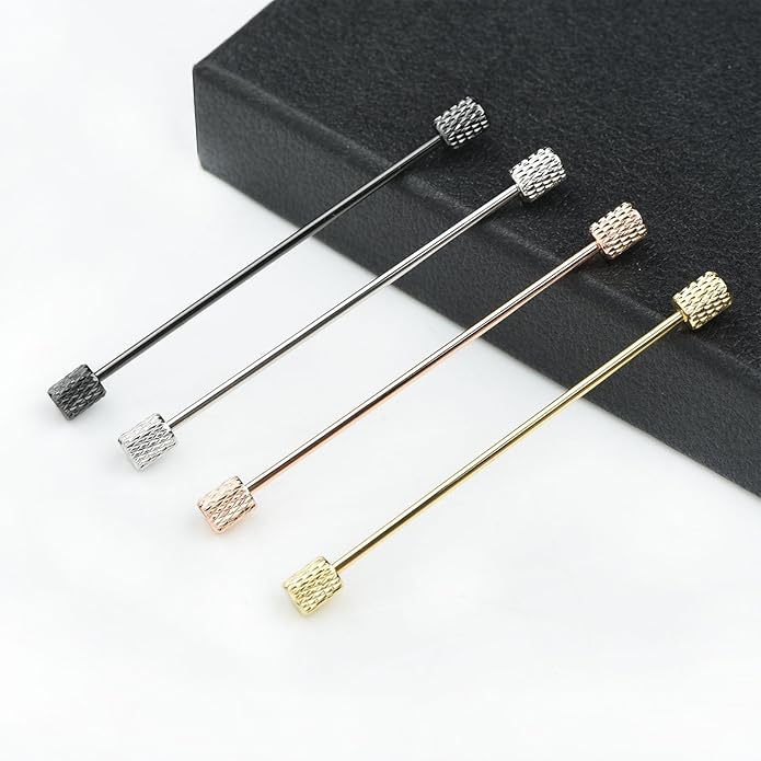 Classic 4-Piece Set Solid Brass Collar Bar for Men Multi-Style Metal Anti-Curl Shirt Collar Stays Tie Pins