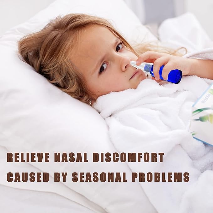 Nasal Spray Bottles 6Pcs1oz (30ml),Empty Nasal Spray Bottle with Funnel,Dropper,Label,Cobalt Blue Glass Nose Spray Bottle,Press Spray Head Refillable Portable Fine Mist Travel Bottle
