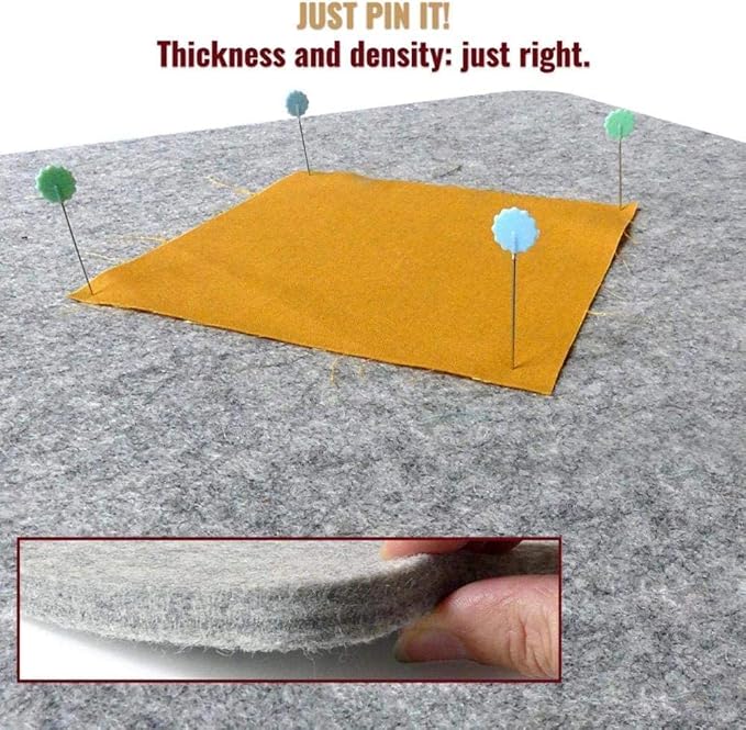 Wool Pressing Mat for Quilting - 18x36 inch Wool Ironing Mat for Sewing - Large Ironing Mat, Great for Quilting, Sewing and Pressing Seams