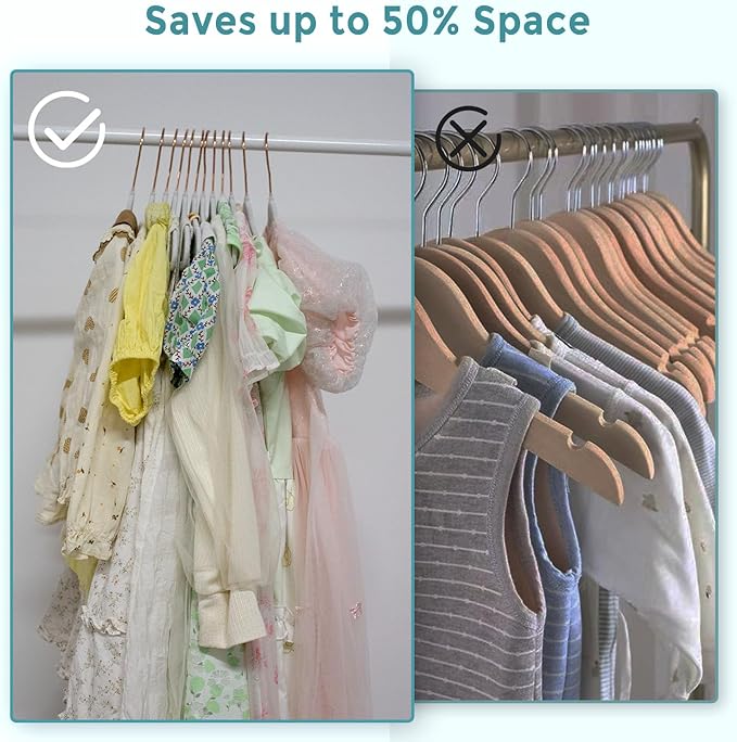 14 Inch Velvet Kids Hangers 30 Pack - Ultra Durable Non Slip Felt Hanger for Big Kids & Preteens- Slim Space-Saving Children's Closet Hangers for Heavy Clothes with 10 Hanger Clips - White