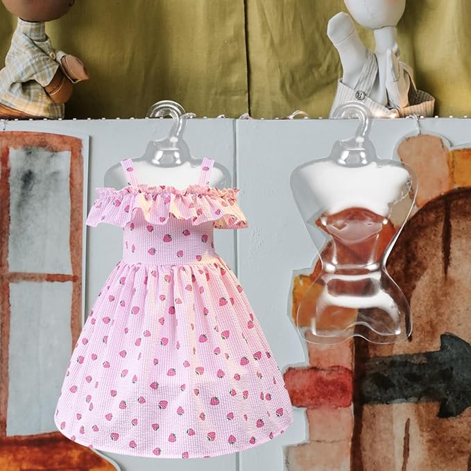 500 Pcs Transparent Coat Hanger Doll Clothes Rack Doll Skirt Mannequin Hanger Doll Garment Mannequin Hanger Mini Accessories Doll Dress Stands Form Doll Hanger Pet Clothing Plastic