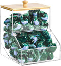 1.2GAL Large Acrylic Laundry Pods Container BY VEGEVIGI, Dishwasher Pods Holder Dispenser With Lid, Laundry Room Organization And Storage